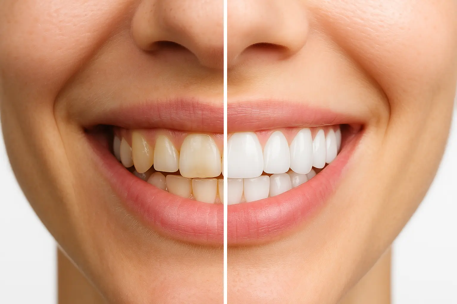 השוואת שיניים לפני ואחרי התקנת ציפויים